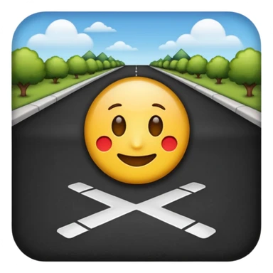 driveway no buildings, clear and recognizable, emoji style sticker