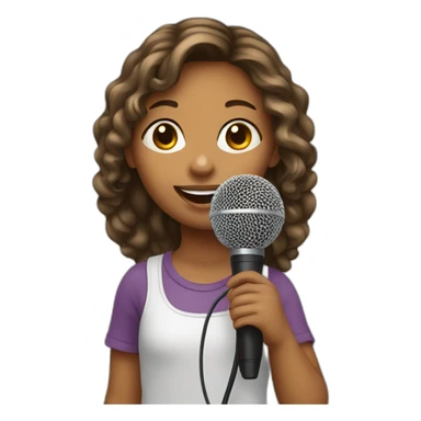 girl child with microphone sticker