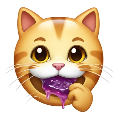Cat eating jelly sticker