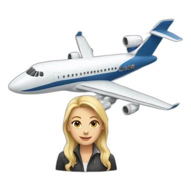 Plane with blonde woman sticker