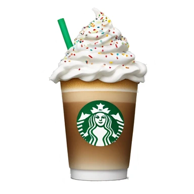 Starbucks coffe with whip cream on top with sprinkles  sticker