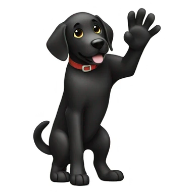 black labrador makes high five with his paw sticker