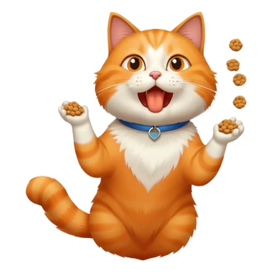 cat dropping food from its mouth sticker