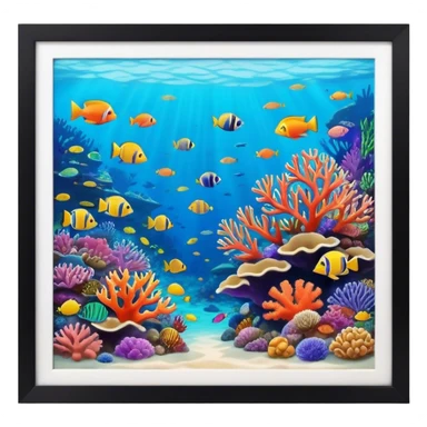 Great Barrier Reef Landmark Emoji – Featuring colorful coral formations and tropical fish. sticker