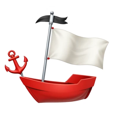 anchor whit flag white and red sticker
