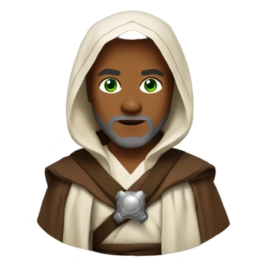 Brown Siberian with green eyes dressed as obi wan kenobi  sticker