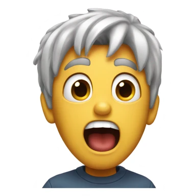 screaming face of surprise sticker