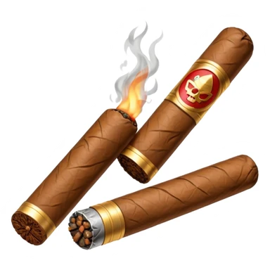 cigar with a prohibition symbol sticker