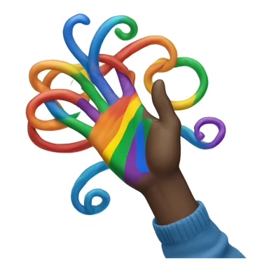 Tangling hand with lgbtq colors sticker
