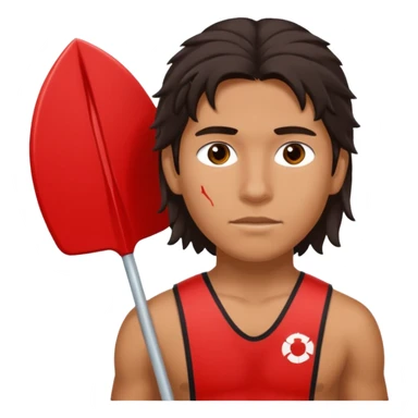 Lifeguard Native American Teenager with messy hair rescuing someone sticker