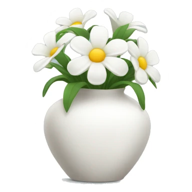 white flower vase sticker