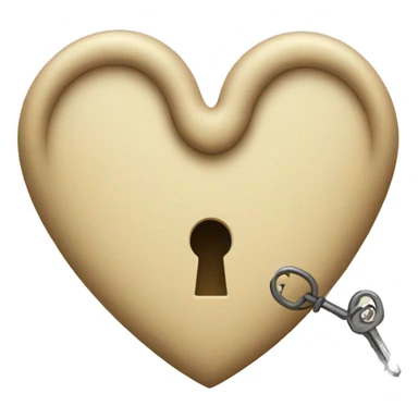 beige heart-shaped lock and key sticker