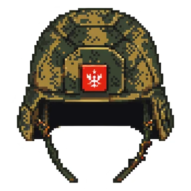 Russian military helmet with camouflage pattern sticker