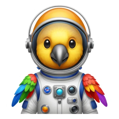 parrot with astronaut suit sticker
