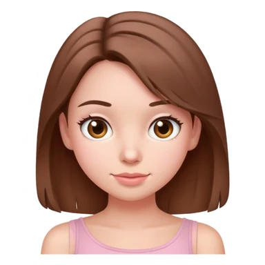 a brown hair girl wearing a soft pink spaghetti top sticker