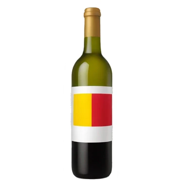 A wine bottle with a Belgian flag as label sticker