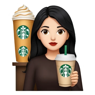 Girl Latina Starbucks hair black  sticker