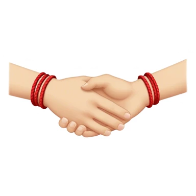 Hand with red bracelet thread  sticker