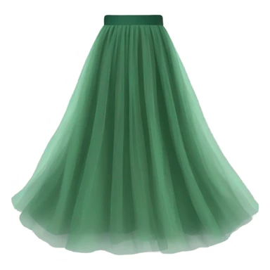Long Green tulle skirt, isolated sticker