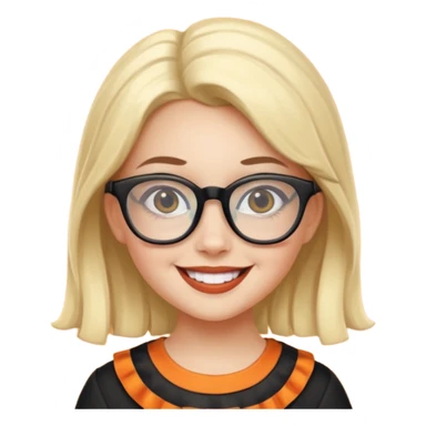 girl with hallowen costumes with glasses sticker