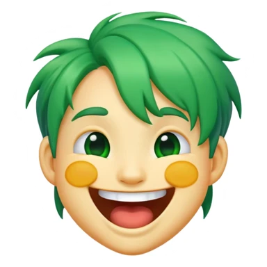 laughing emoji with green hair  sticker