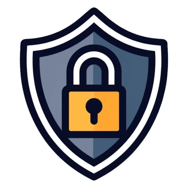 minimalistic security shield with a padlock on top sticker