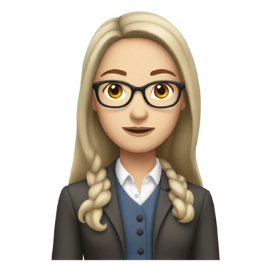 brunette long hair white skin english teacher sticker