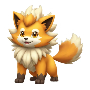 Colorful Shiny Kawaii Cute Arcanine—Vulpix-Fakémon-Pokémon full body sticker