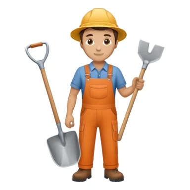 gardener with a shovel sticker