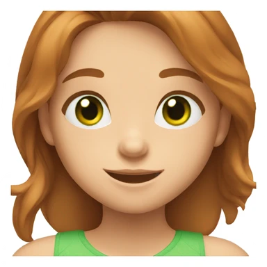 Girl masha with chestnut hair and green eyes smiles sticker