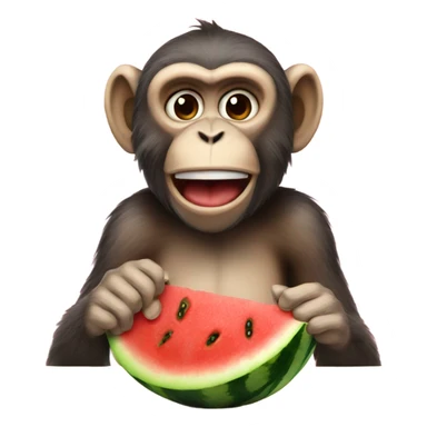 Monkey eating watermelon sticker