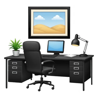 office with a single desk sticker