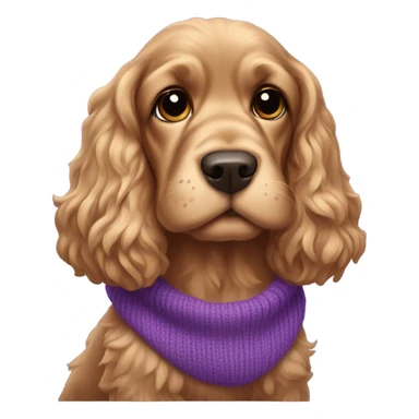 Cocker spaniel in purple sweater sticker