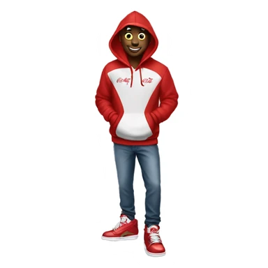 Coca cola wearing hoodie with jordan shoes sticker