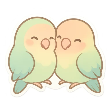 cute lovebirds pastel  sticker