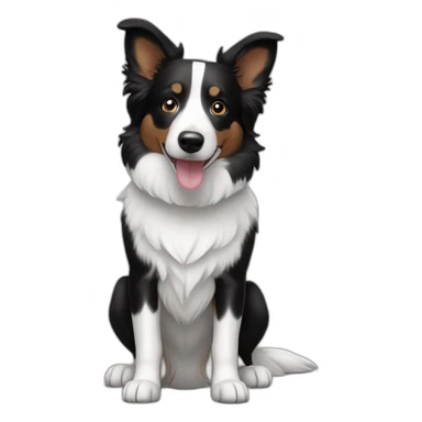border collie mixed with corgi black and white sticker