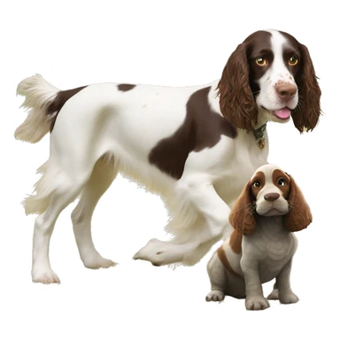 Springer spaniel with horse field tortoise  sticker