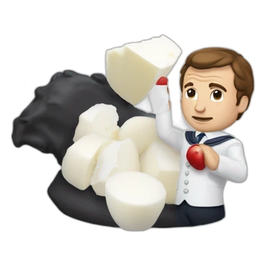 Macron qui se fait courser par un chèvre  sticker