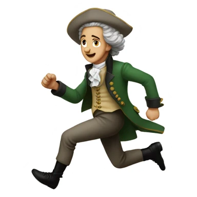 Young Goethe running, with a large stride and arms outstretched sticker