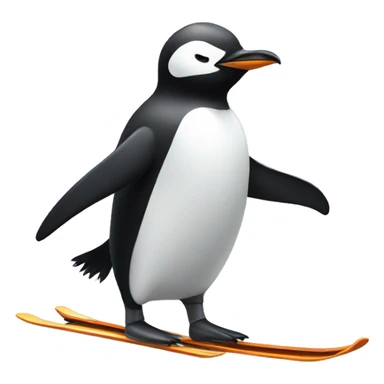Cute extremely simple penguin skiing  sticker