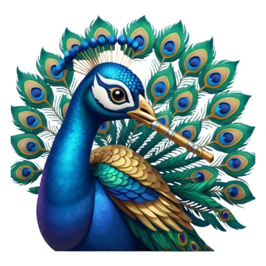 Peacock flute sticker