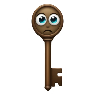 a key with eyes sticker