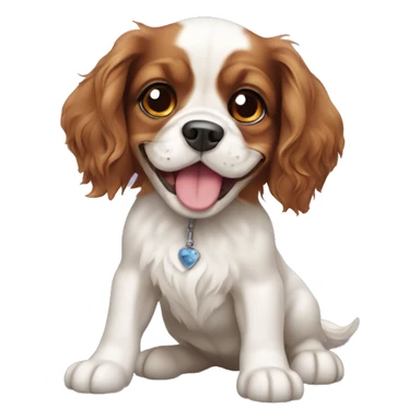 happy king charles spaniel puppy  sticker