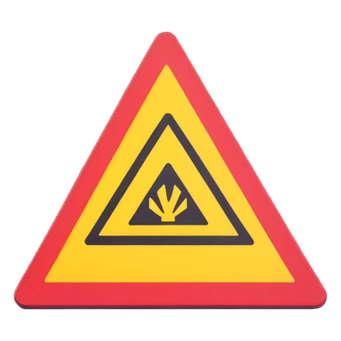 placa de perigo amarela com símbolo de alerta sticker