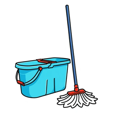 mop and bucket sticker