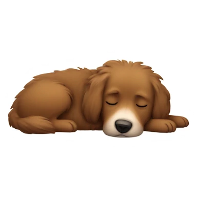 Fluffy brown dog sleeping sticker
