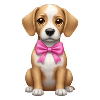 Dog with pink bows  sticker