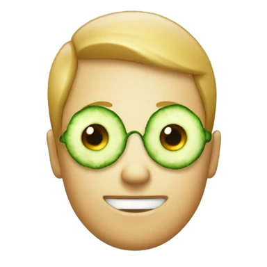 A Relaxing Emoji with cucumber over its eyes sticker