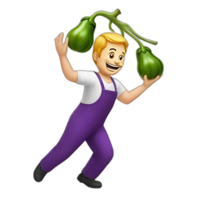 Jongler avec aubergines sticker