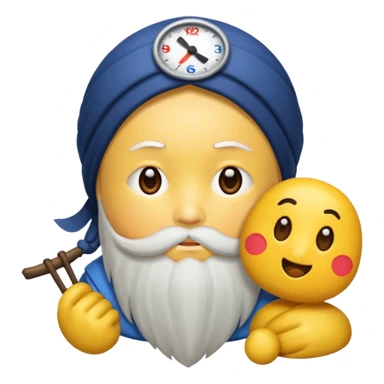 산타모자를 쓰지 않은 흰수염 할아버지 정면 sticker